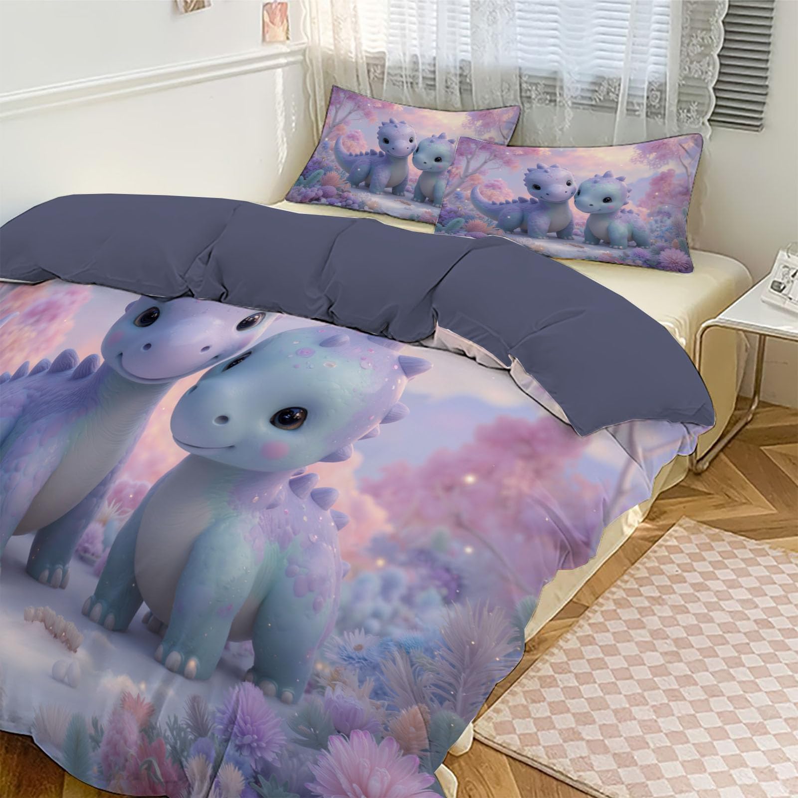 Housse de couette 200x200cm dinosaure pour décorer la chambre enfant