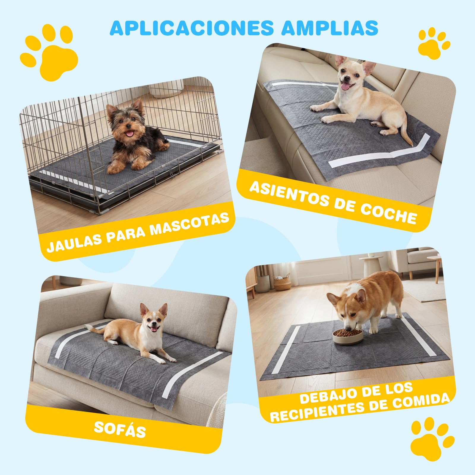 COSTWAY Empapadores Perros, 60 x 60 cm (150 Unidades), Almohadillas de Adiestramiento de Perros y Cachorros, Diseño 6 Capas, Carbón para Control de Olor, Antifugas, Absorbentes, Secado Rápido, Negro