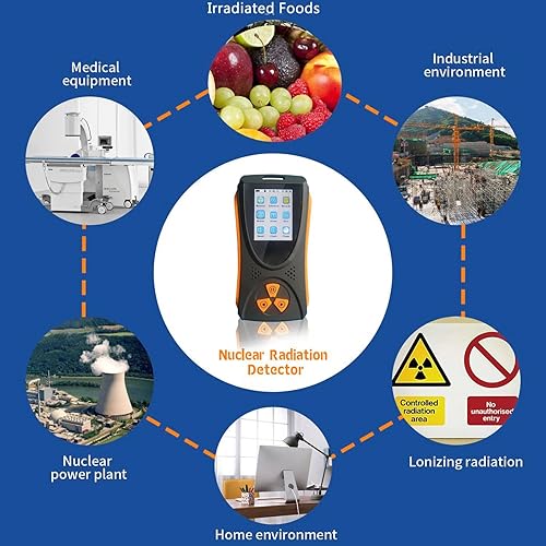 Miniatura 7 de Geiger - Detector de radiación nuclear de contador, probador de rayos X beta gamma recargable de alta precisión, dosímetro de radiación portátil con