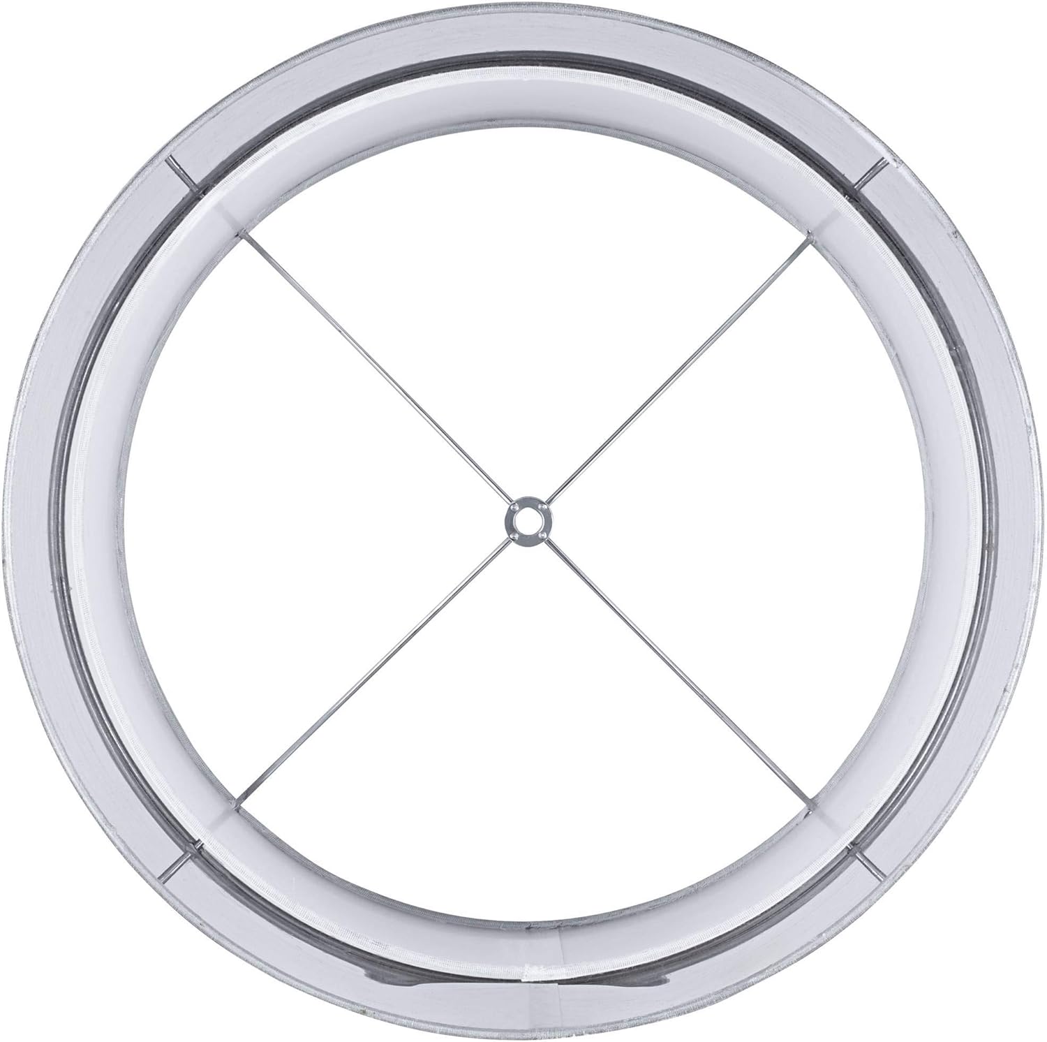 Silver and White Double Sheer Large Drum Lamp Shade (Pre-Assembled) 16" Top x 16" Bottom x 11" High (Spider) Replacement with Harp and Finial - Springcrest