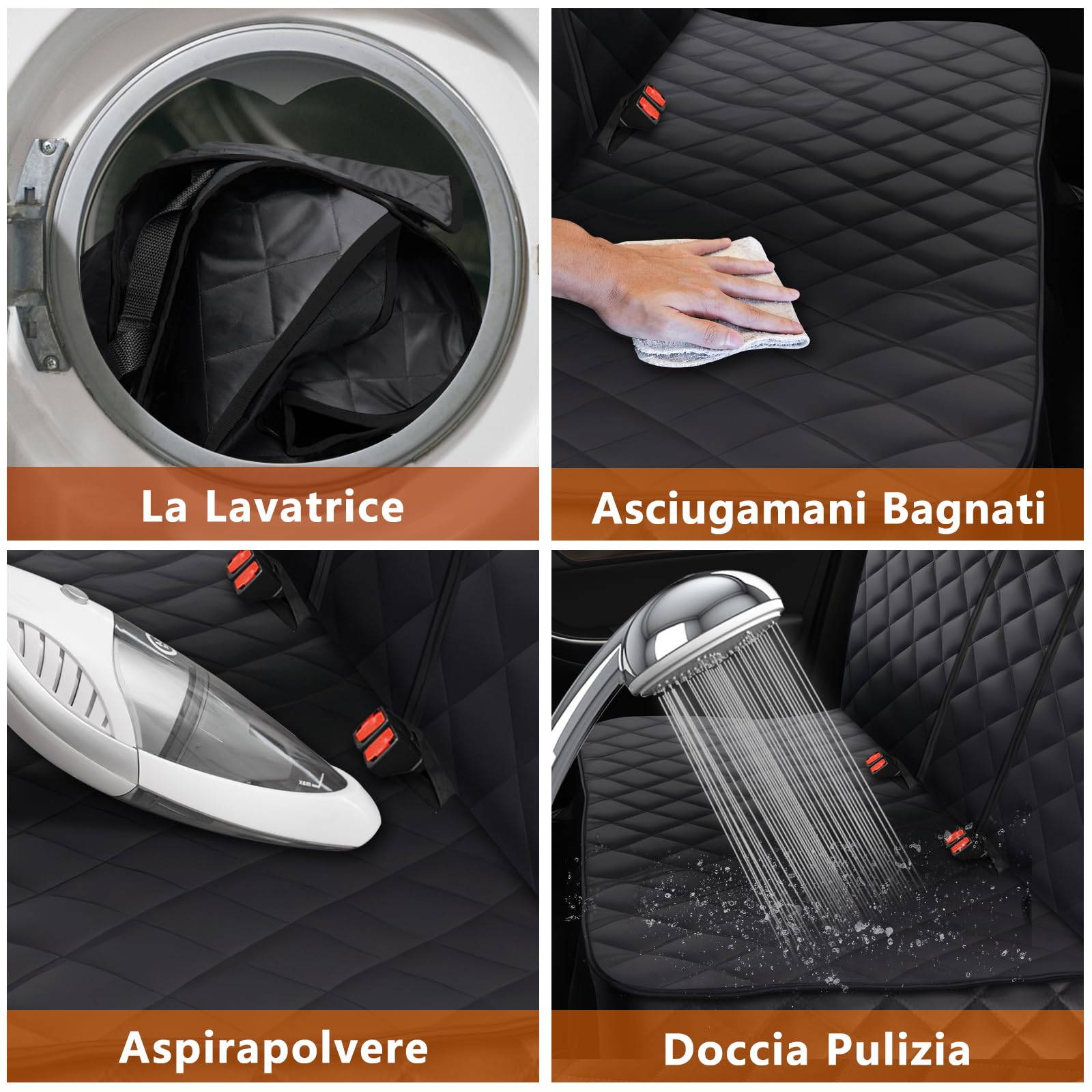 Alfheim Coprisedili Auto per Cani, Impermeabili e Antiscivolo Resistenti ai Graffi Protezione per Sedile Posteriore Lavabile, Universale per Auto Camion SUV (Nero)