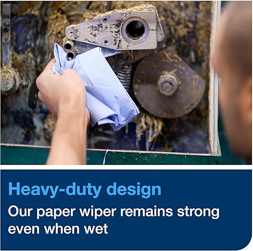 Miniatura 5 de Tork Limpiaparabrisas de papel industrial resistente azul W1, rollo gigante, 450304