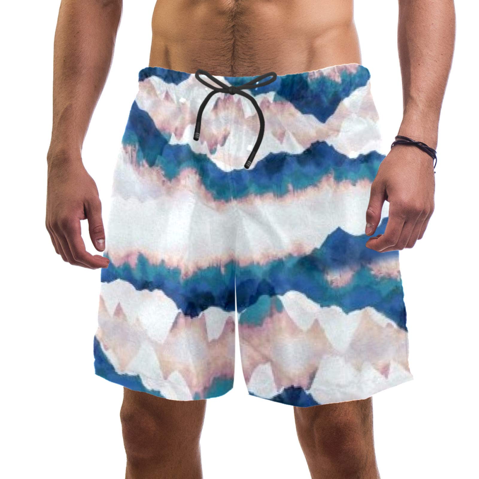 DEYYA Yunshan Chaos Men's Swim Trunks Board Shorts Bathing Suit with Pocket Quick Dry