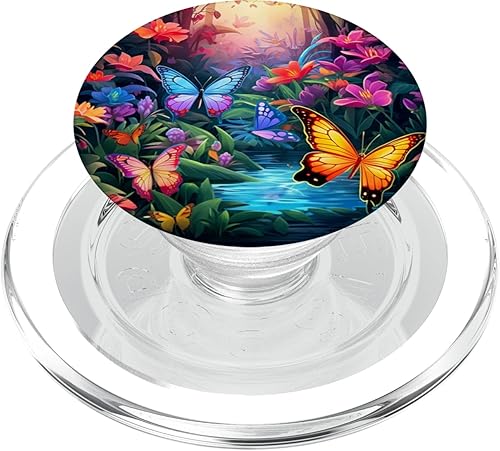 Miniatura 7 de Mariposas de colores en bosque mariposa PopSockets estándar PopGrip