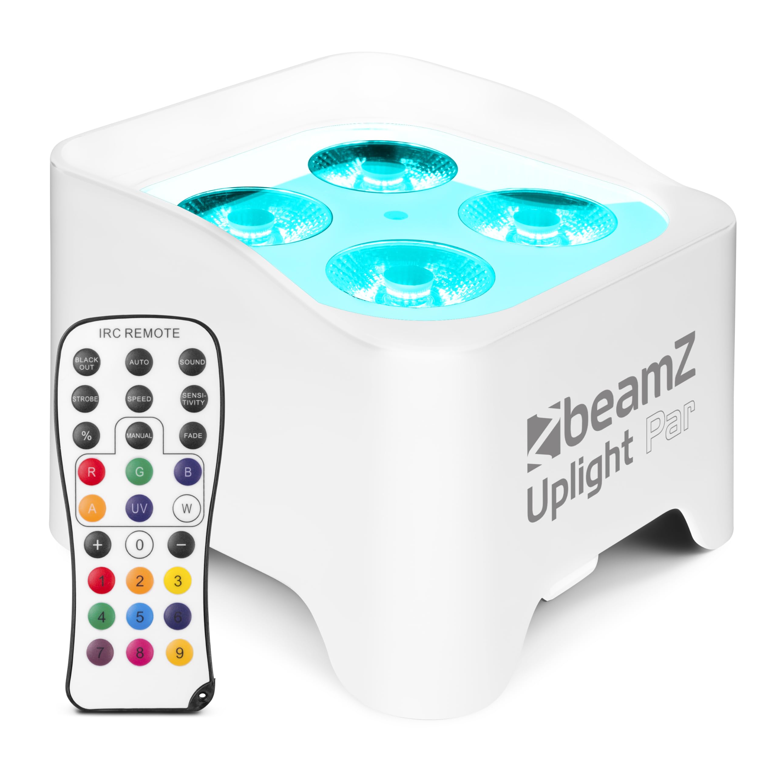 BeamZ BBP90 Projecteur d'Ambiance sur Batterie - Noir, 4 x 4 Watts RGB-UV, Autonomie 20H, Câble DMX Inclus, Modes Automatiques, Idéal pour les Mariages, Architectures, Bars, Gardens Party, Hôtels