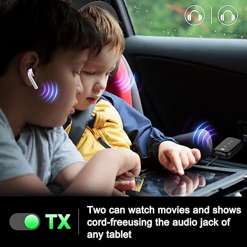 Miniatura 7 de Adaptador transmisor Bluetooth 5.4 para avión, compatible con 2 AirPodsauriculares, receptor transmisor Bluetooth 2 en 1 con aptX de baja latencia,