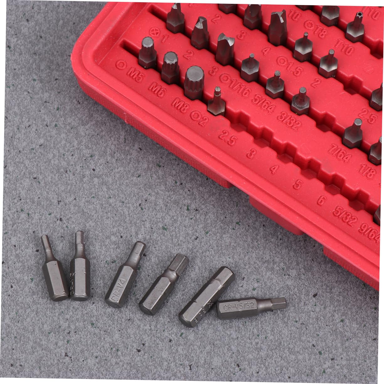Hemobllo Set di Punte Cacciavite di Precisione 100 Pezzi Acciaio Rosso | Custodia Sagomata Inclusa, Lega Chrome-vanadium, Assortimento Completo per Utensili Elettrici