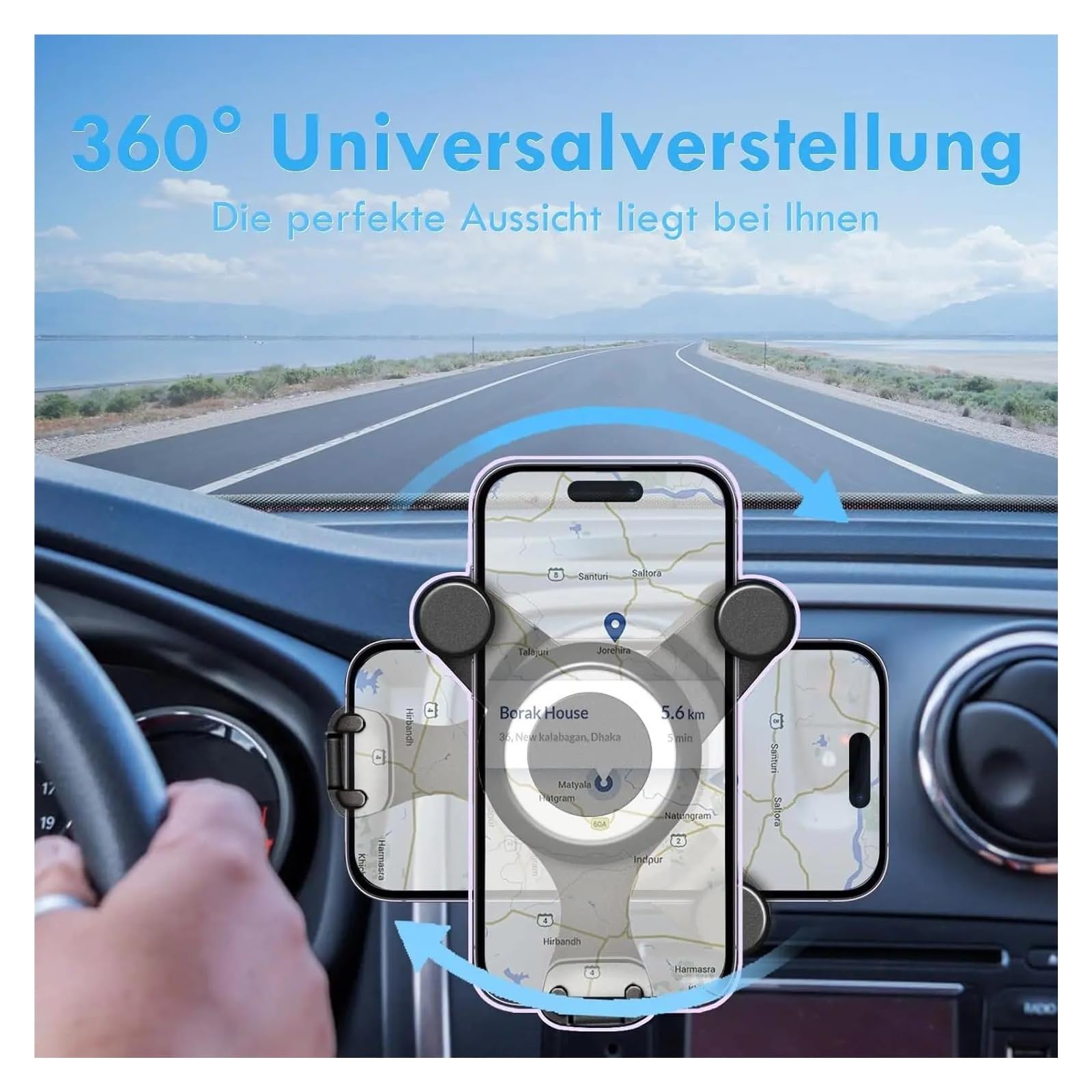 Porta Cellulare Auto Supporto rotondo per presa d'aria per auto per il tuo telefono cellulare per Me&rc&ed&es per Be&nz ABCES Class Gla Glc Gle Gls AM&G W205 W213 E200 W247 A250