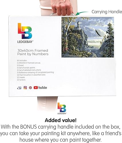 Miniatura 7 de Ledgebay - Pintura por número para adultos  Kits de pintura por números, pintura sin arrugas por números para adultos principiantes, 12 x 16