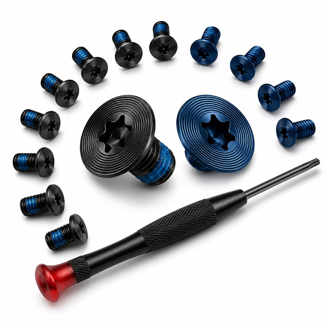 Wallet Replacement Screws Kit, 40 Pcs (M2*3mm) Anti-Loosening Screws Compatible with Ridge Wallet & Minimalist Metal RFID Wallets, Maintenance Repair Set with T5 Torx Screwdrivers (20 Black + 20 Blue)