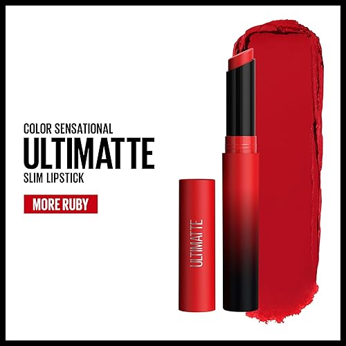 Miniatura 2 de Maybelline New York Color Sensational Ultimatte Lápiz labial ligero y cómodo con pigmento de color intenso y polvo suave, Lápiz labial delgado mate,