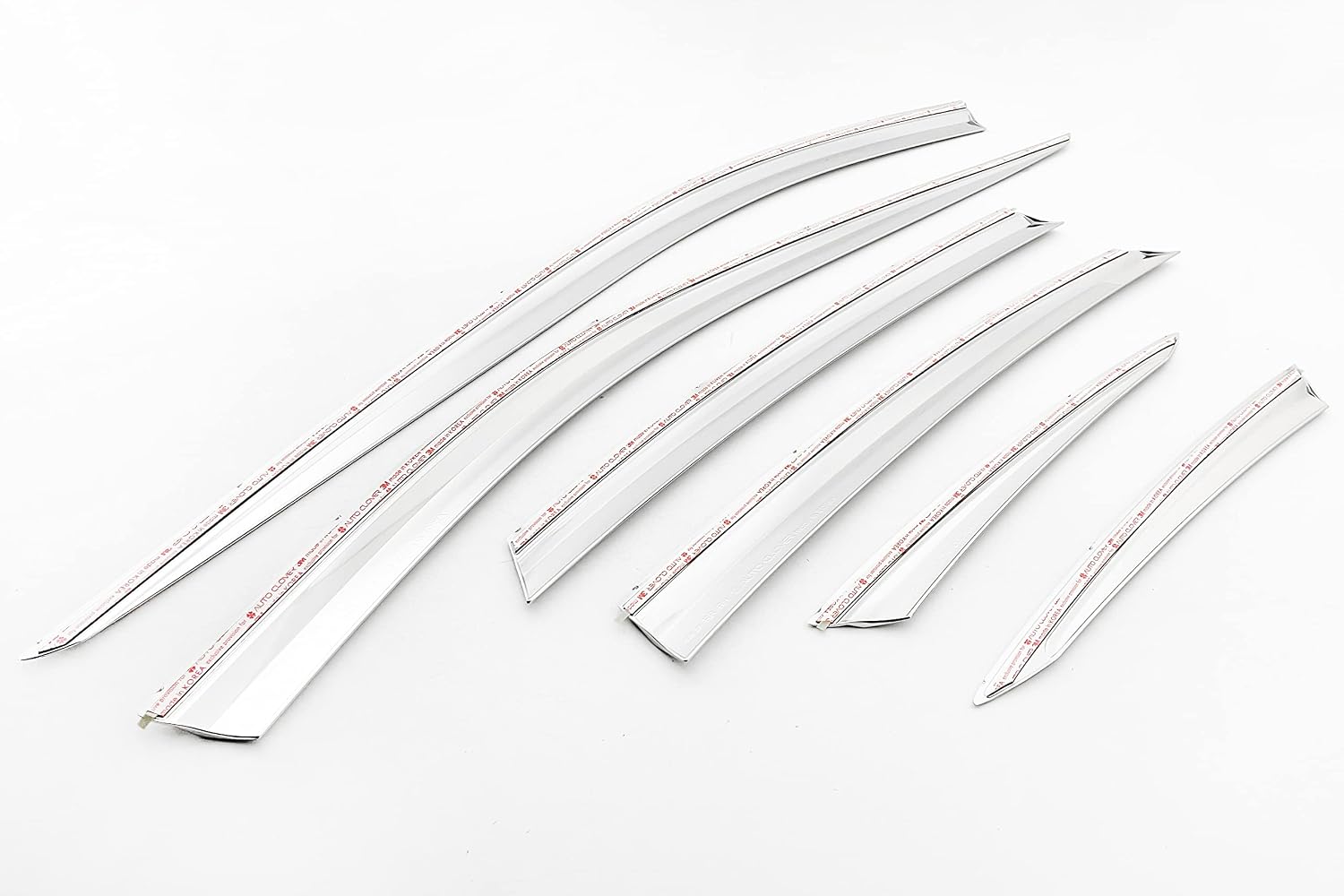 AUTOCLOVER Tape-On Rain Guards Window Visors 6 Pcs Set for Genesis G80 2021 2022 2023 2024 2025 / Window Deflectors, Out-Channel Vent Shades (Chrome)