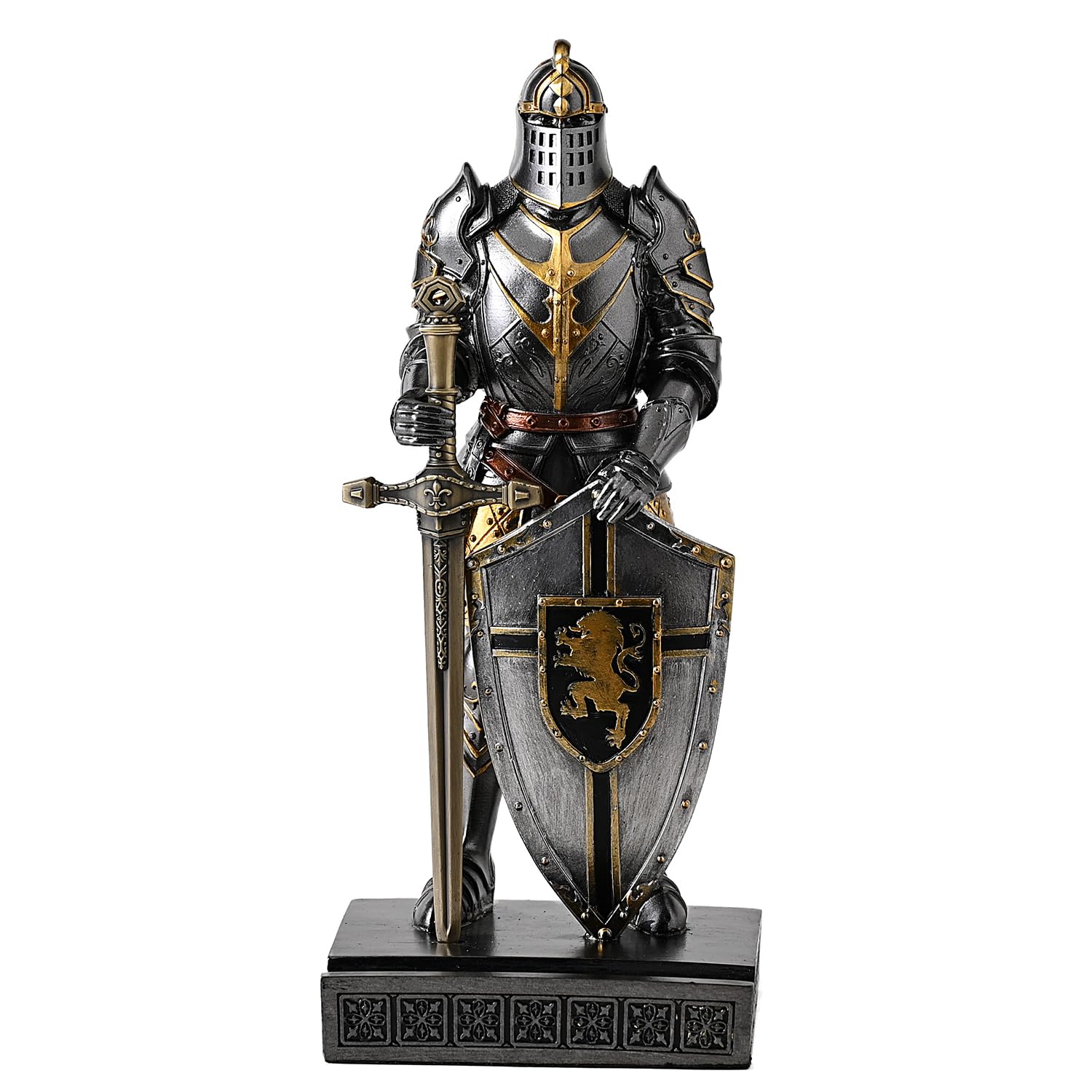 HDMbigmi King's Guard Ornament Knight Statue for Desk, Desktop Accessories Pen Holder Pen Stand Paperweight for Office and Home (Iron)