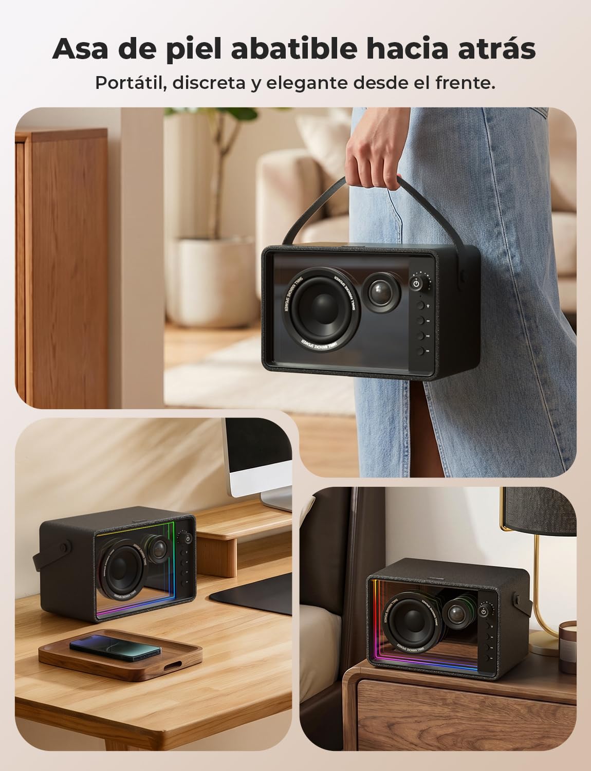 RIENOK Altavoz Bluetooth 40W Potente Woofer 90mm Tweeter Seta 30mm, 15H