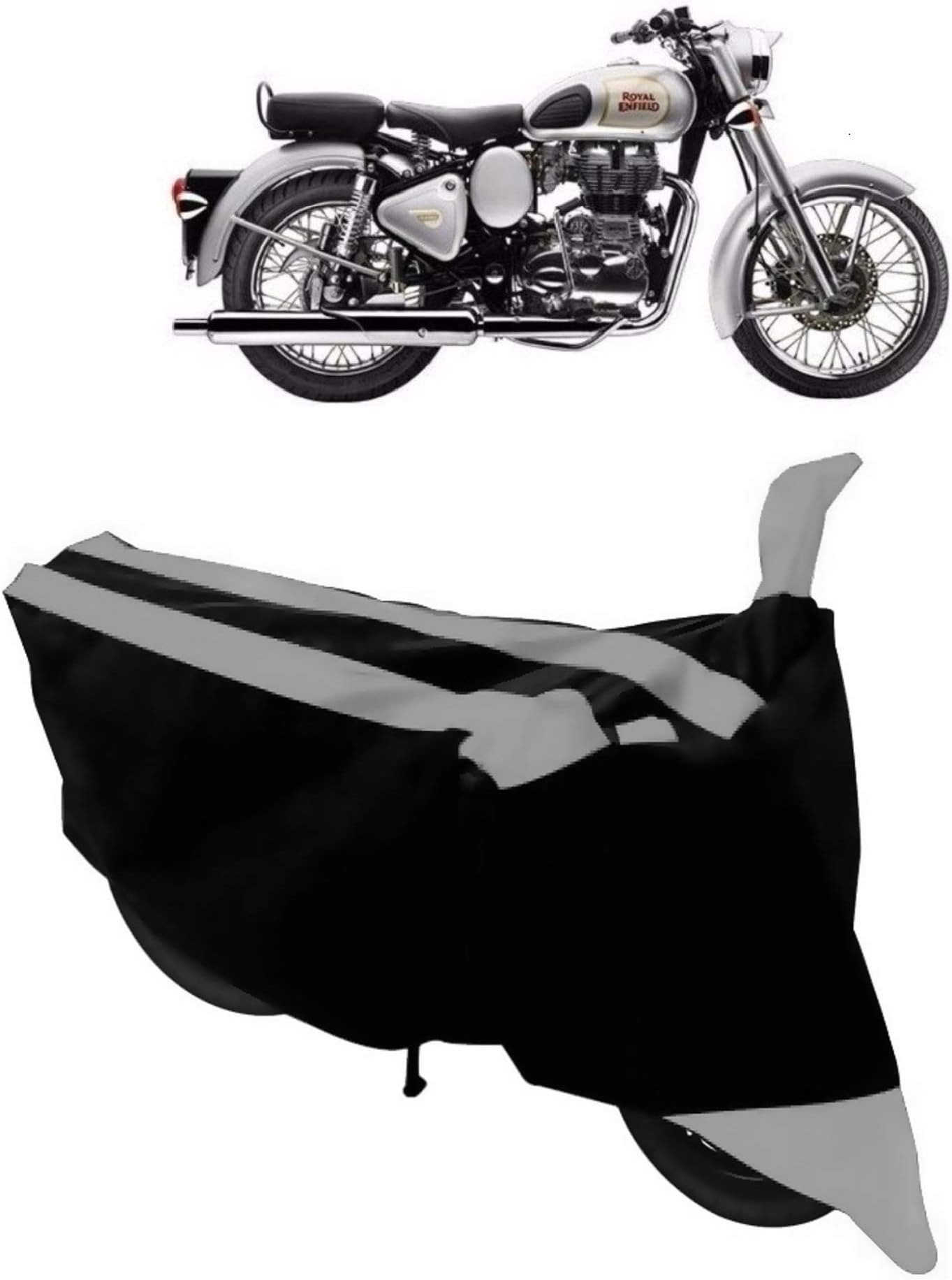 ABORDABLEPresents Water Resistant Dustproof Royal Enfield Classic 350 Bike Cover All Weather Quality Fabric (Grey)