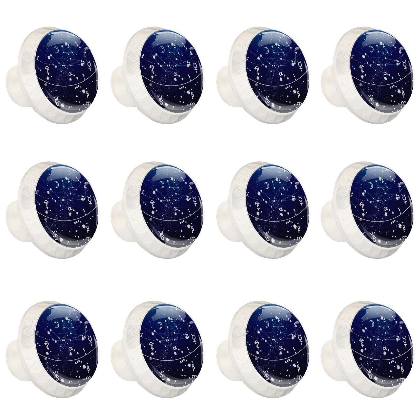 Boutons pour armoires et tiroirs Constellation Univers : finitions soignées en lot de 12