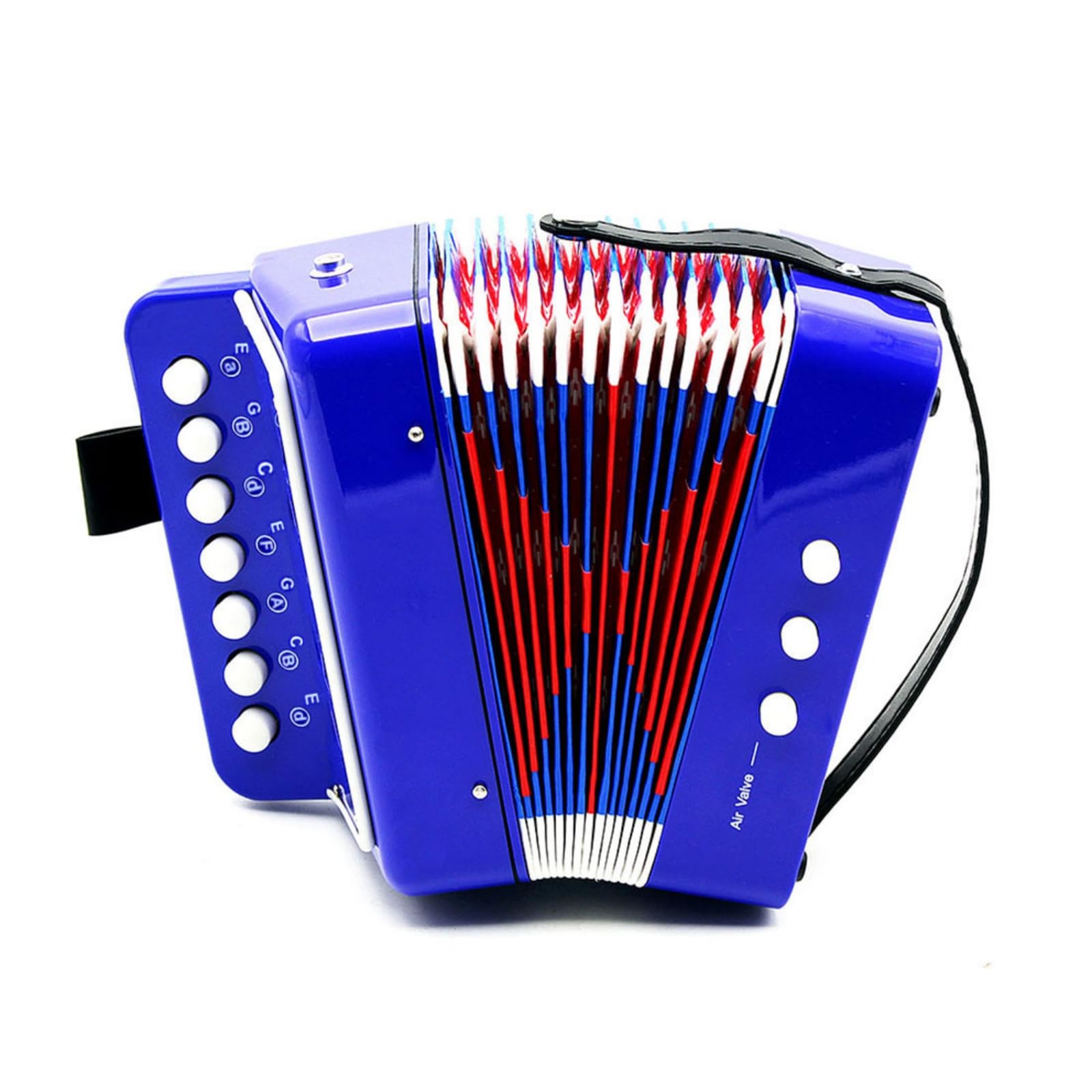 Accordéon Jouet Léger Accordéon avec Sangles Robuste Instrument Musique pour Enfants, Débutants , Bleu , 7 Touches 2 Basses