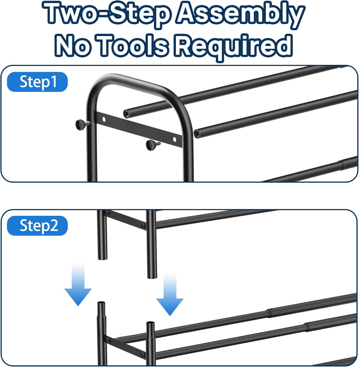 ENJOYBASICS Expandable Shoe Rack, 32.8'' Wide - 5 Tier Adjustable Shoe Organizer Shelf for Closet, 20 Pairs Black Metal Free Standing Shoe Rack Storage for Garage, Entryway