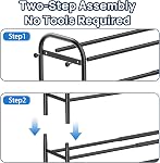 ENJOYBASICS Expandable Metal Shoe Racks for Closet, 4 Tier Adjustable Shoe Organizer Shelf, Black Free Standing Rack Storage for Entryway