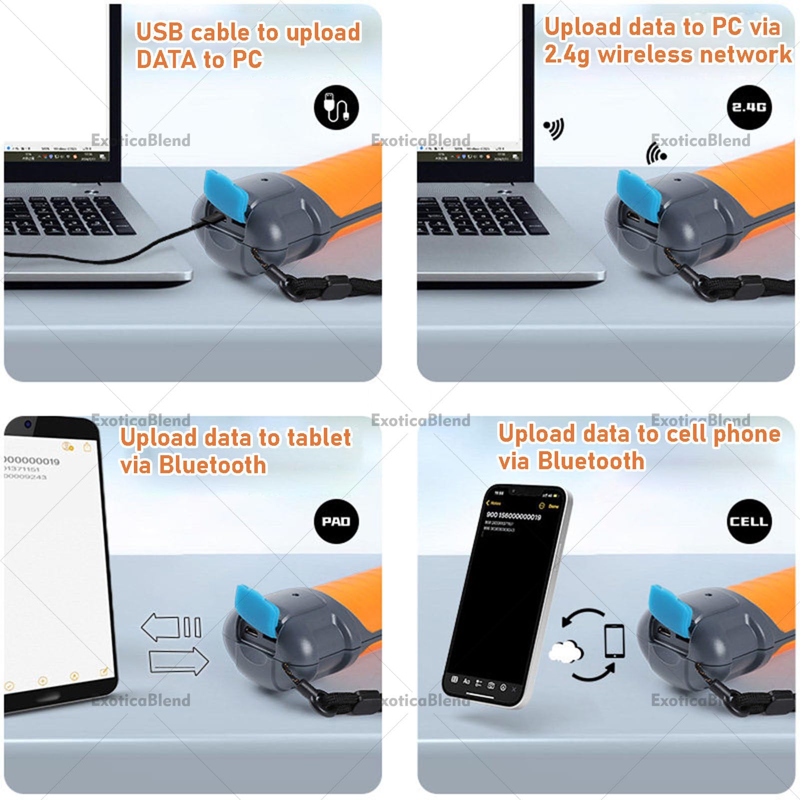 Scanner per Microchip Auricolari con Display LCD, Lettore per Microchip, Memoria Fino a 20.000 Dati, per Allevamenti, Rifugi e Proprietari di Animali Domestici