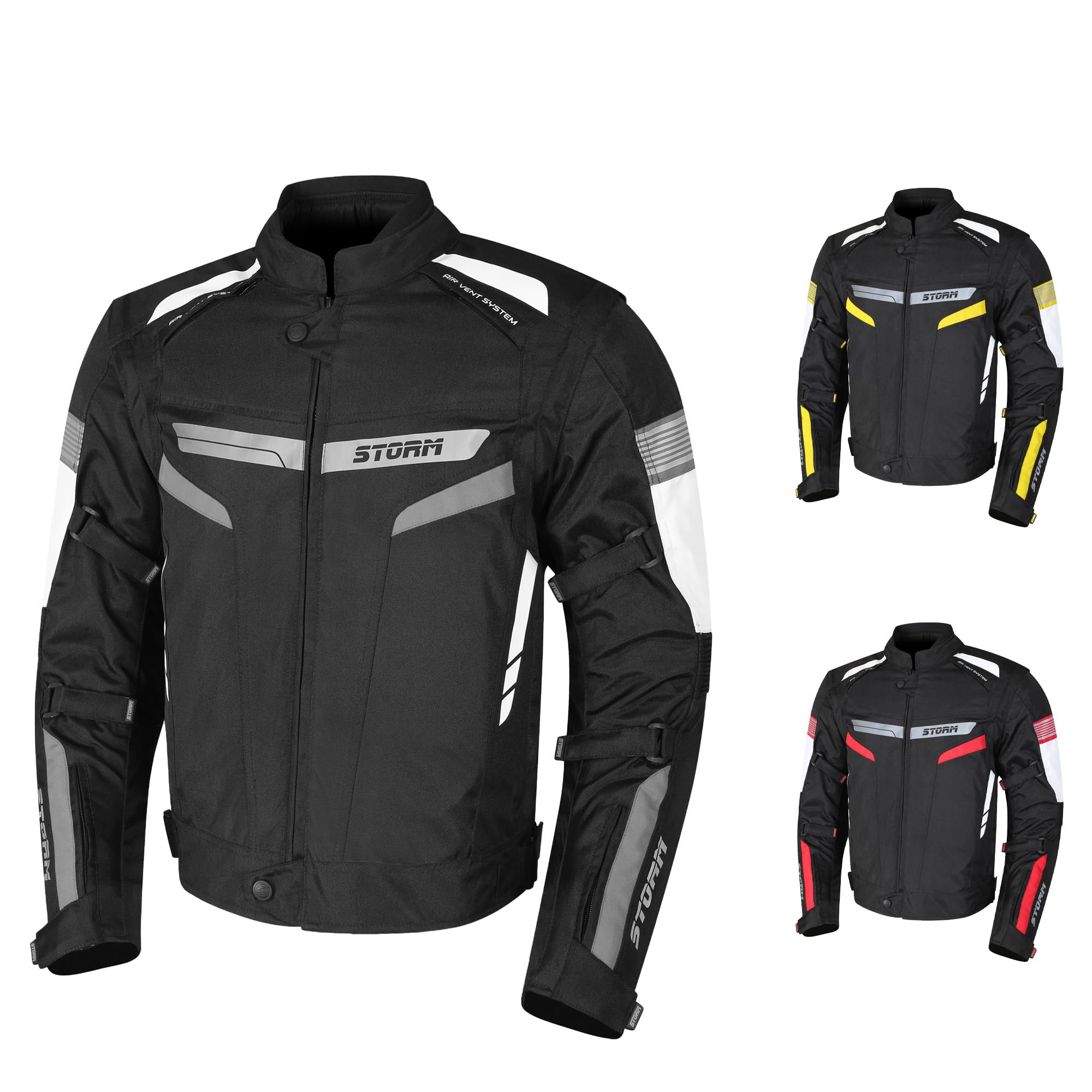 Genérico STORM Chaquet moto para hombre de pana impermeable protectora homologada CE para carreras para todas las estaciones con brazos desmontables