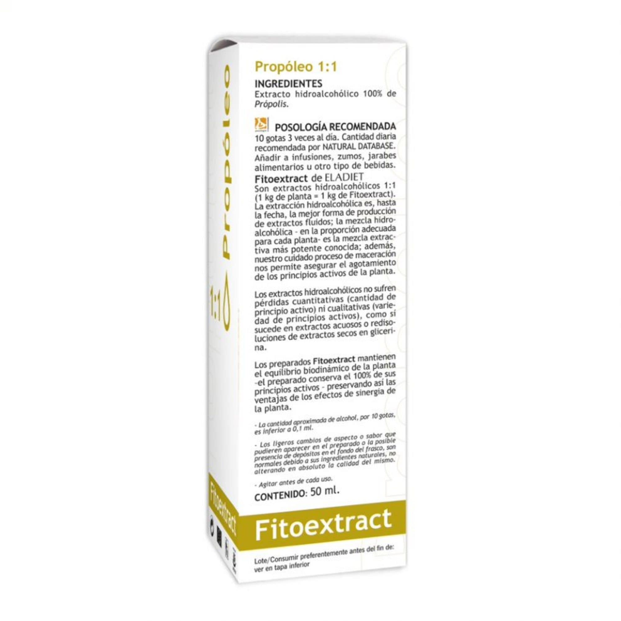 Eladiet Fitoextract de Própolis - 50 ml - Favorece la Suavidad de Garganta - Contribuye a Mantener el Sistema Inmunitario en Buen Estado - Elaborado 100% con Própolis