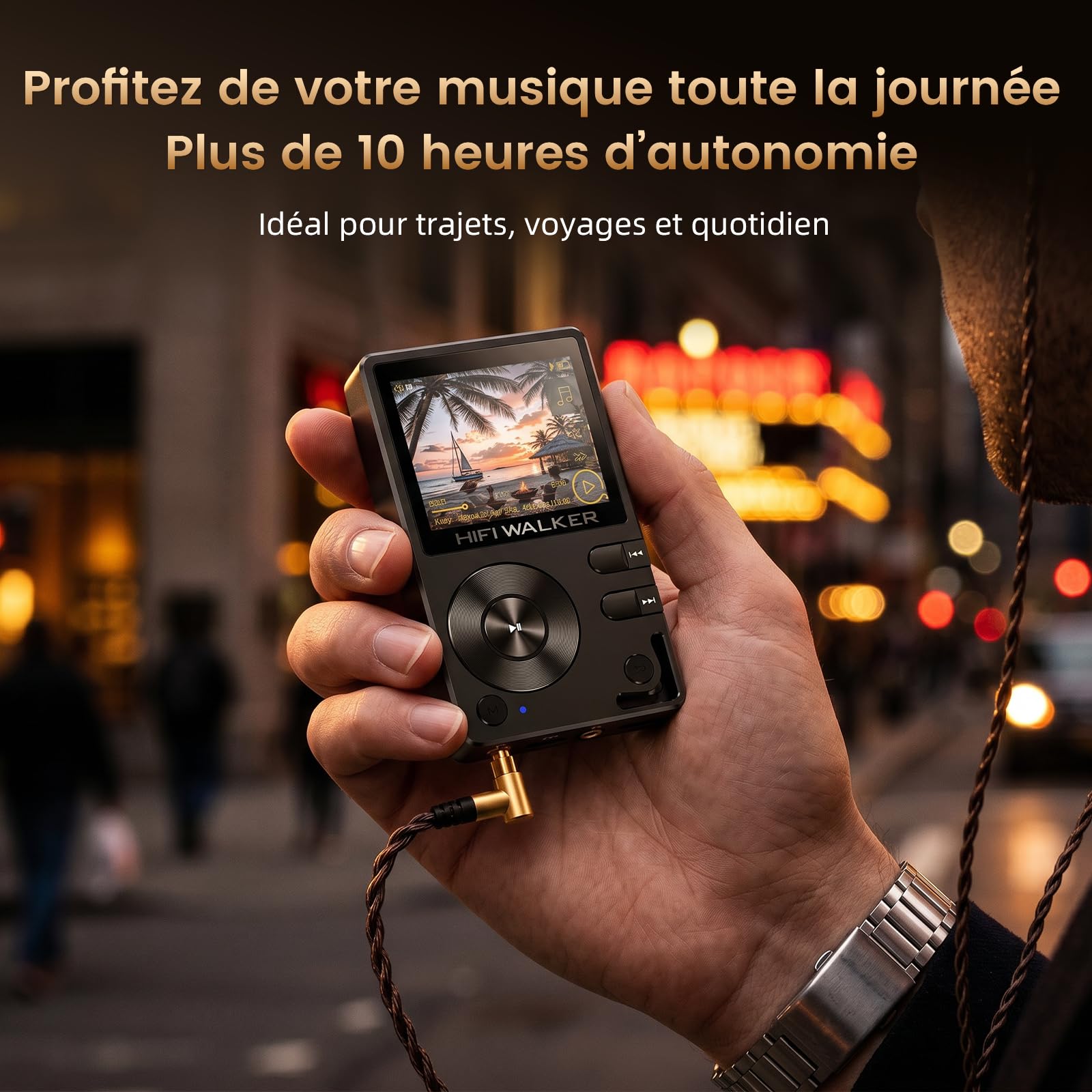HIFI WALKER H2 Lecteur MP3 Bluetooth Hi-Res, Baladeur MP3 HiFi Audiophile 64 Go, DAC ESS DSD FLAC, Lecteur Audio Portable, Boîtier Zinc, USB DAC, Line Out, Extensible Jusqu’à 512 Go