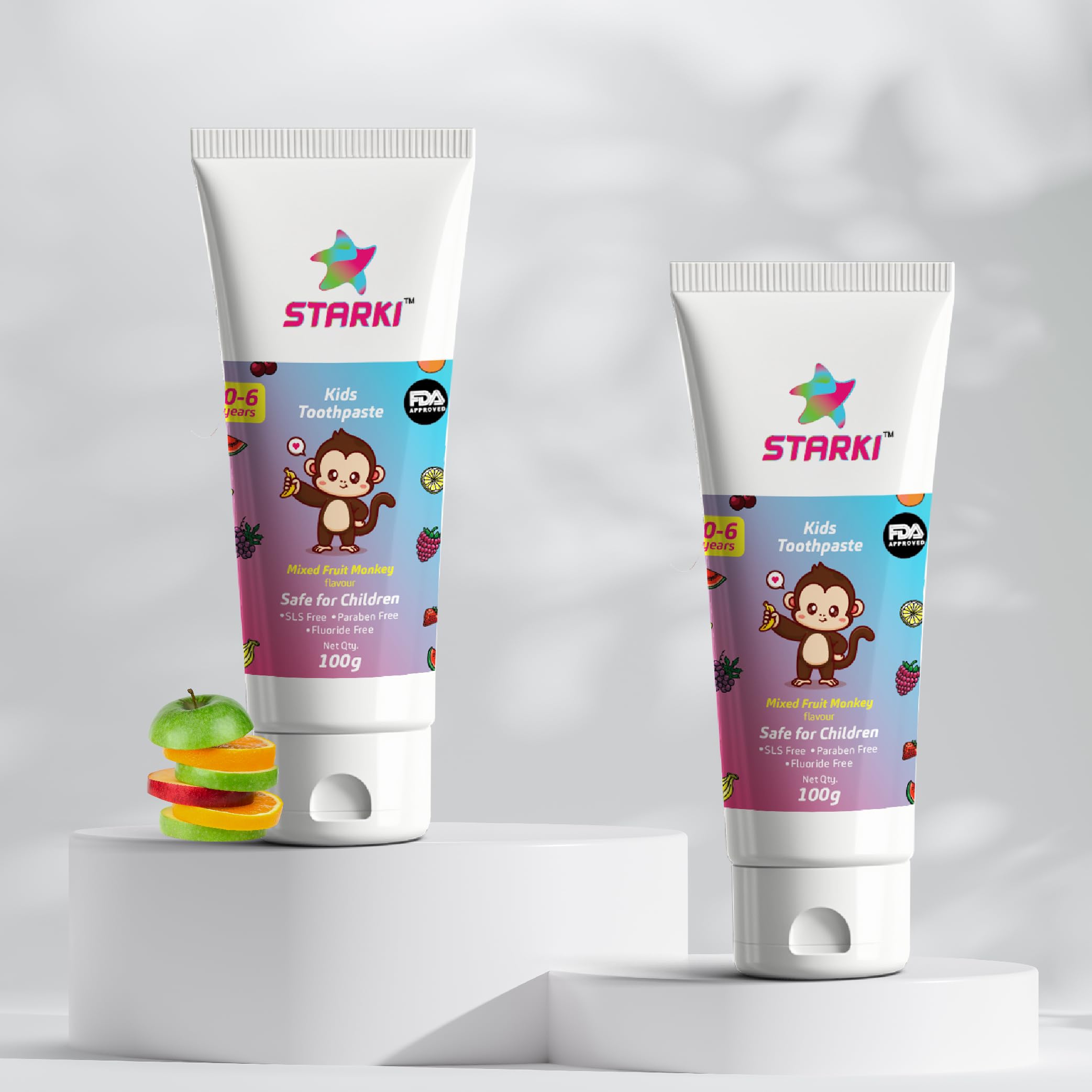 STARKI kids toothpaste, 100gm, Fluoride free, Mix fruit Monkey flavour, toothpaste for 2 to 5 years, SLS Free, FDA Certified, prevents cavities, safe for children toothpaste (Pack of 2) (B0D149RTWG) Amazon Price History, Amazon Price Tracker