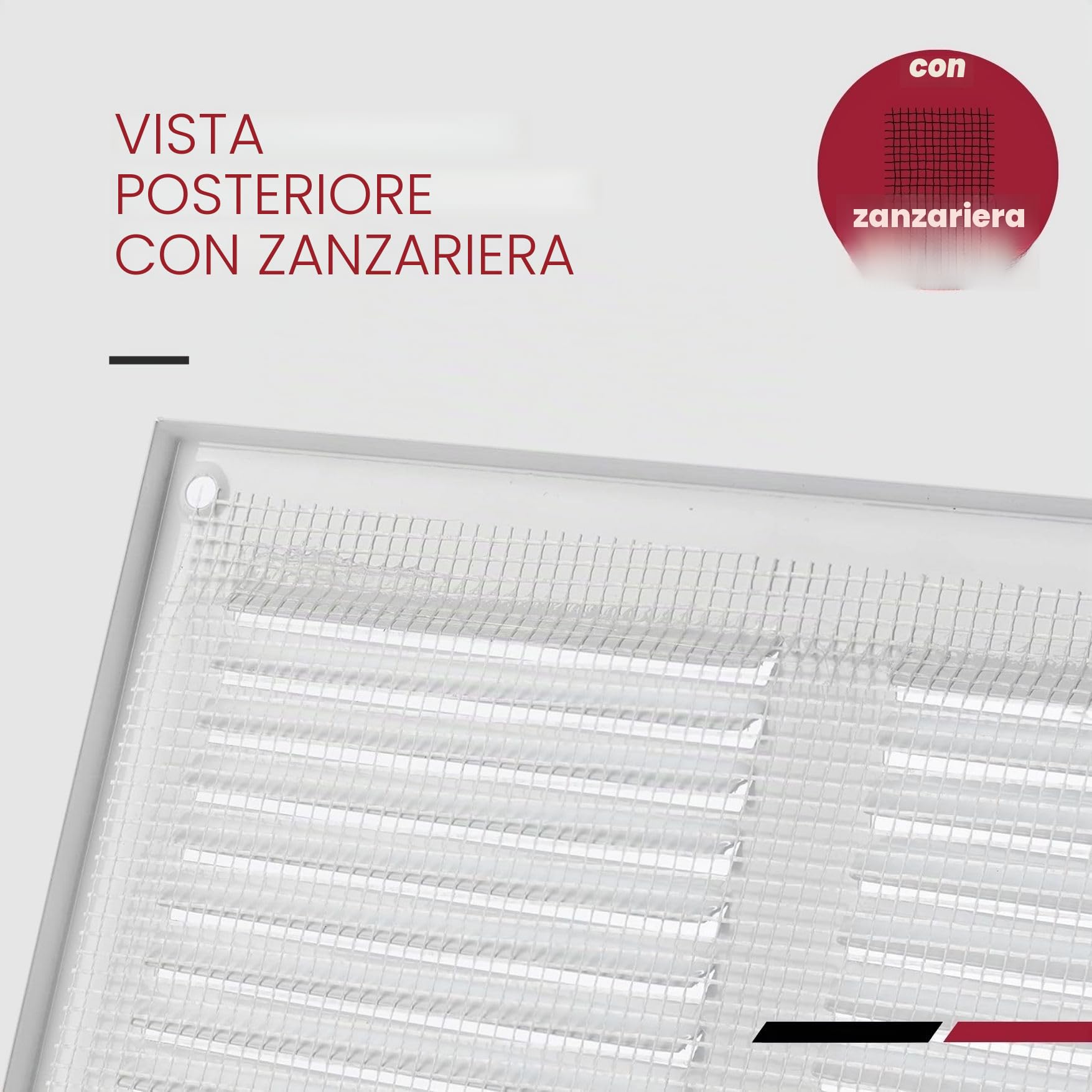 500x500mm Griglie D'Aerazione/Ventilazione in Metallo - Bianca Griglia D'aria con Rete Anti Insetti