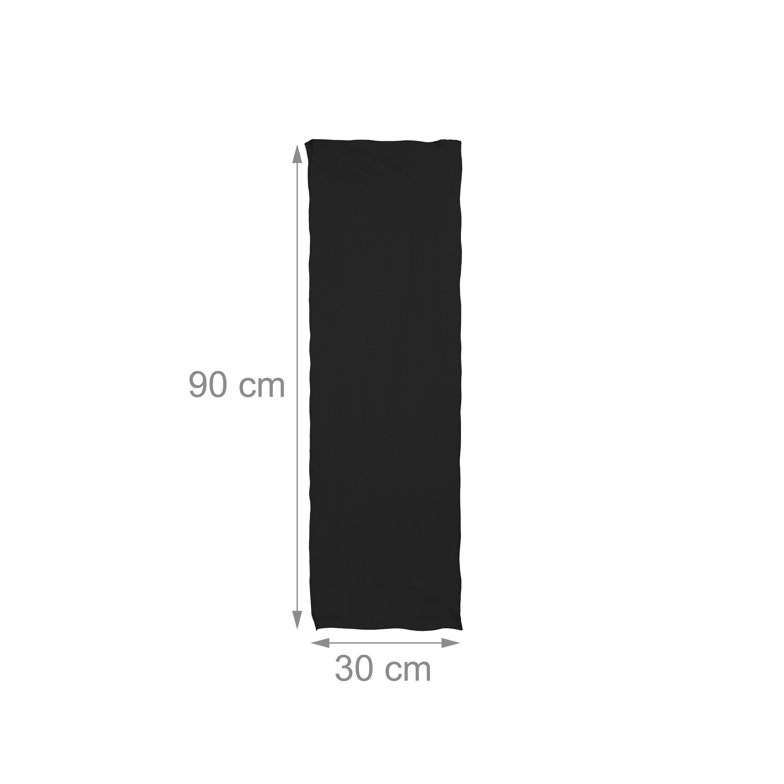 Relaxdays Serviette rafraichissante, Jeu de 20, Micro Fibres, pour Le Cou, Sport, 90x 30 cm, Noir