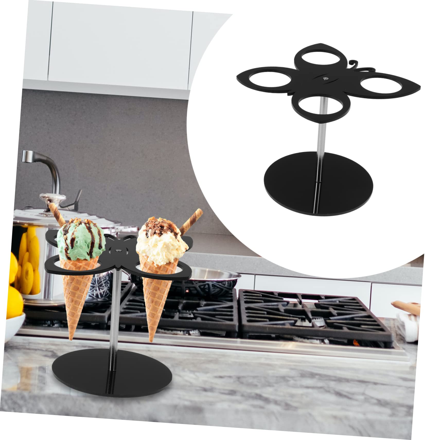 OFFSCH Ice Cream Cone Holder Stand Display Rack for Sushi and Ice Cream Cones Multi Functional Food Cone Stand for Parties Buffets and Home Use