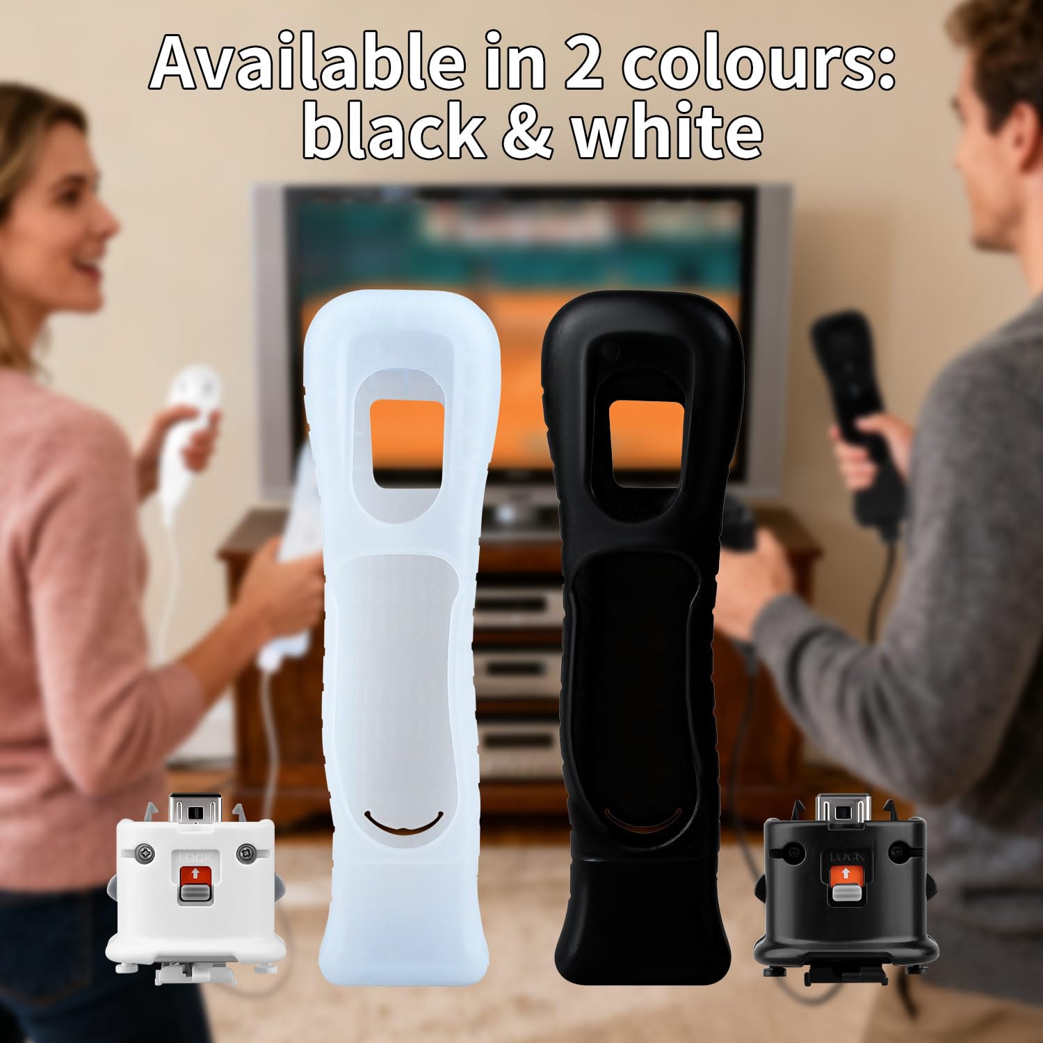 OSTENT Custodia in silicone Motionplus Motion Plus + compatibile per telecomando Nintendo Wii Game Color White