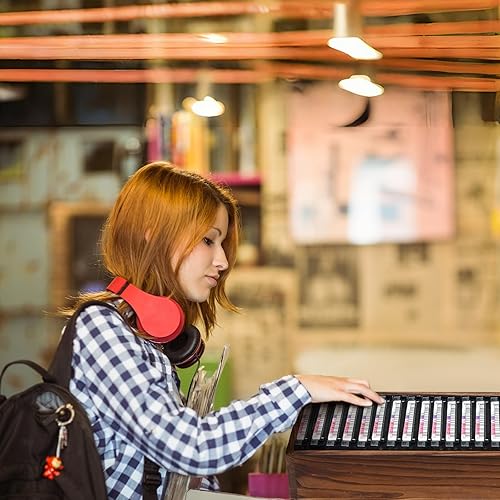 Miniatura 6 de 2 piezas de almacenamiento de cinta de casete de madera con malla de alambre de metal, torre de casete estilo granja, estante organizador para