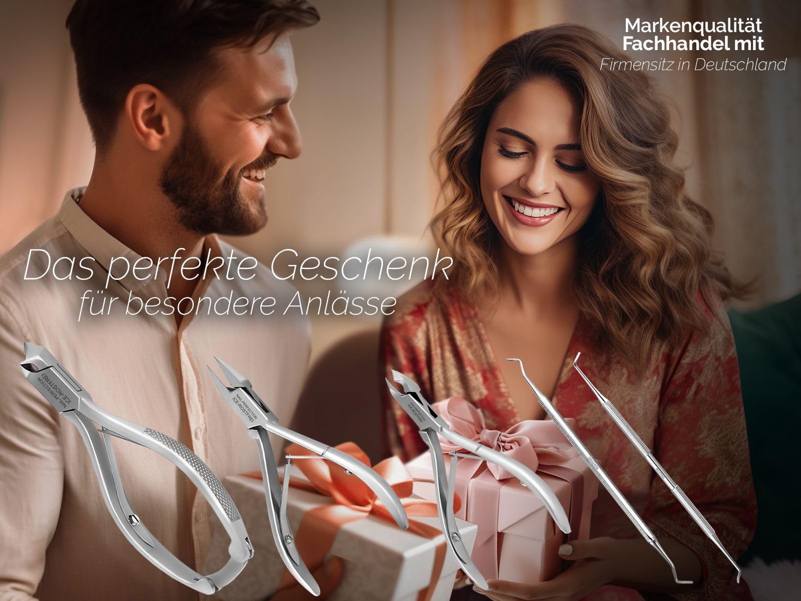 Pediküre Nagelzange Kopfschneider Eckenzange Nagelhautzange Set inkl. 2 Eckenheber