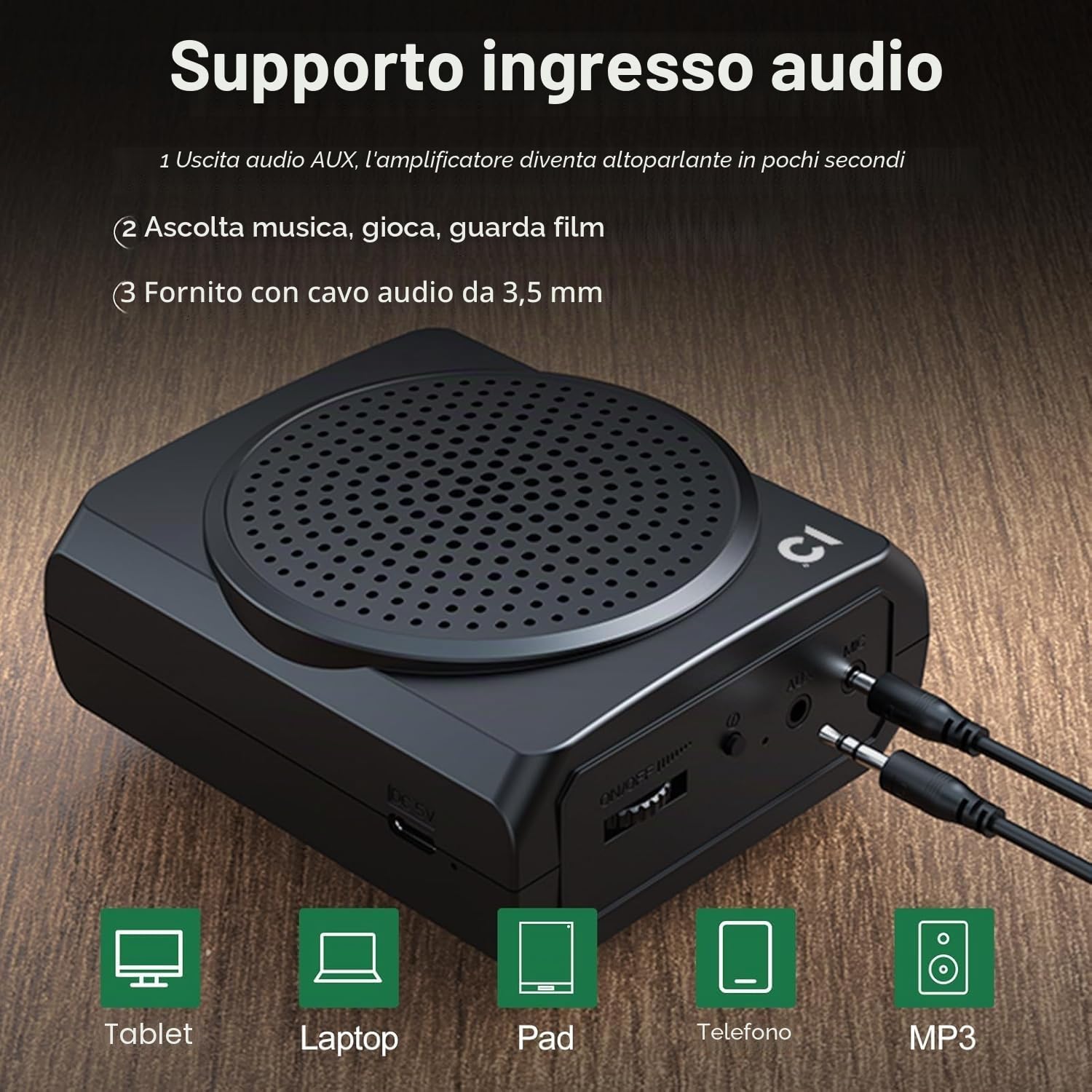 Amplificatore vocale portatile con microfono senza fili per insegnanti | Professionale Amplificatore vocale con microfono a clip, megafono vocale 2 lavalier wireless microfonos da cintura