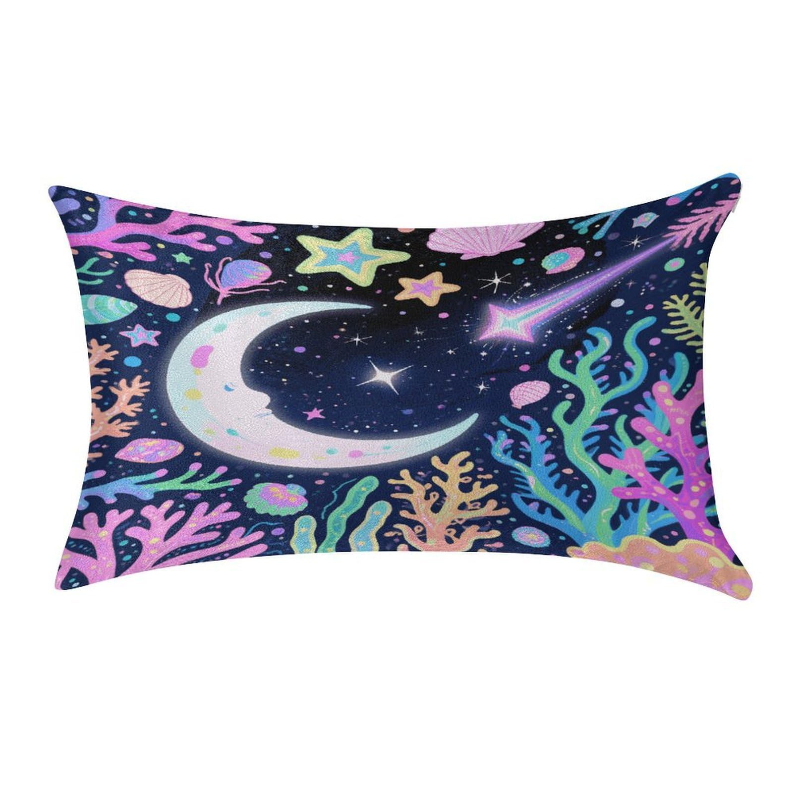 FekiLoot Star Ocean Pattern Pillow Cover Modern Lumbar Pillow Covers Easy Care Velvet Pillowcase Super Soft Cushion Case Rectangular Throw Pillow Cover for Couch Sofa Bedroom Car Decor