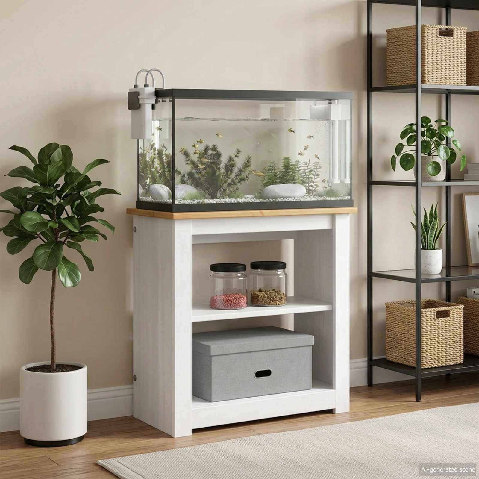 vidaXL Soporte para Acuarios PANAMA y marrón 60 x 30 x 60 cm 150 kg