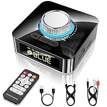 GlasFlength Ricevitore Bluetooth, 5.4 HiFi Ricevitore Audio Bluetooth con 3.5mm AUX, RCA, USB, TF Jack Bassa Impianto Stereo Latenza Bluetoot h Audio Receiver per Tablet, PC, Cuffie, TV, Altoparlanti (Nero)