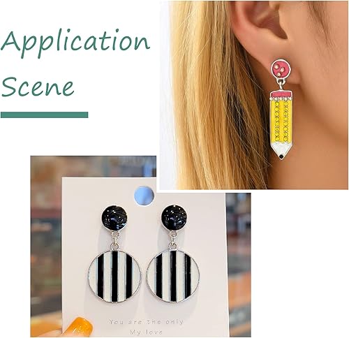 Miniatura 2 de Pandahall - 100 aretes de acero inoxidable con ajuste de cabujón de 0.472 pulgadas (0.472 in), bandeja de bisel redonda plana con lazo para hacer