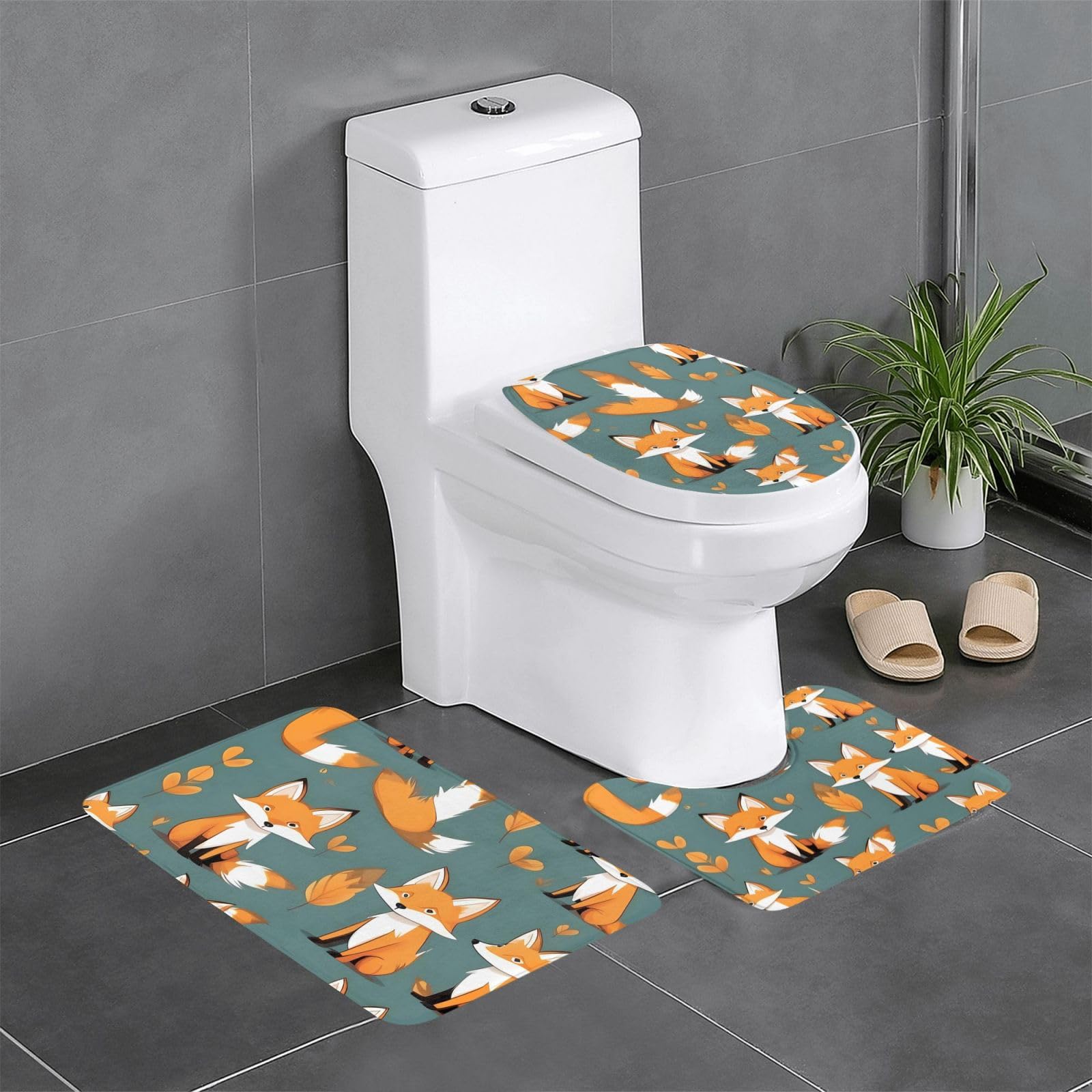 Tapis de salle de bain Yellow Fox lot de 3 antidérapants 61x41cm