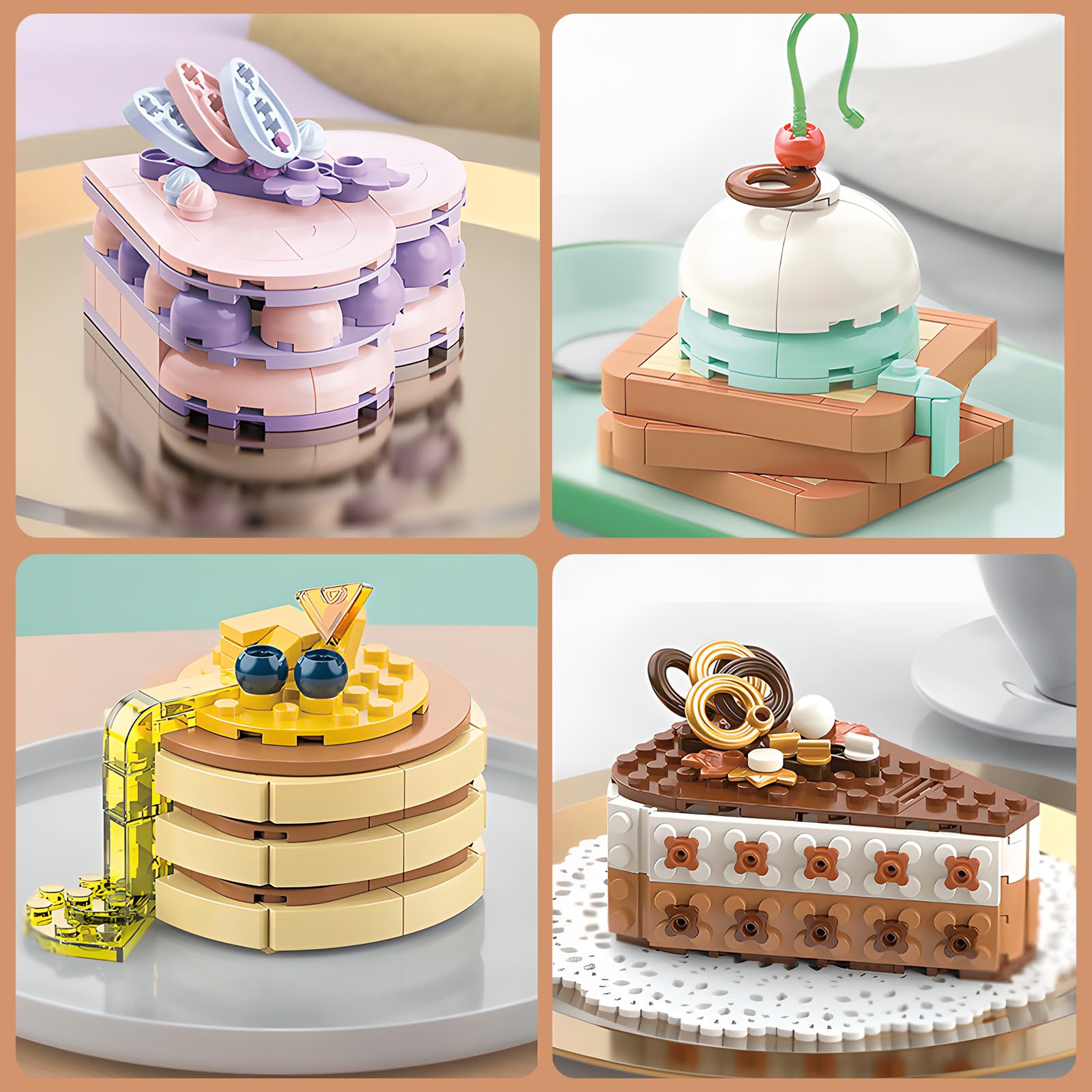 Amazon.co.jp: POSO ブロック おもちゃ ケーキ デザート ミニおもちゃ