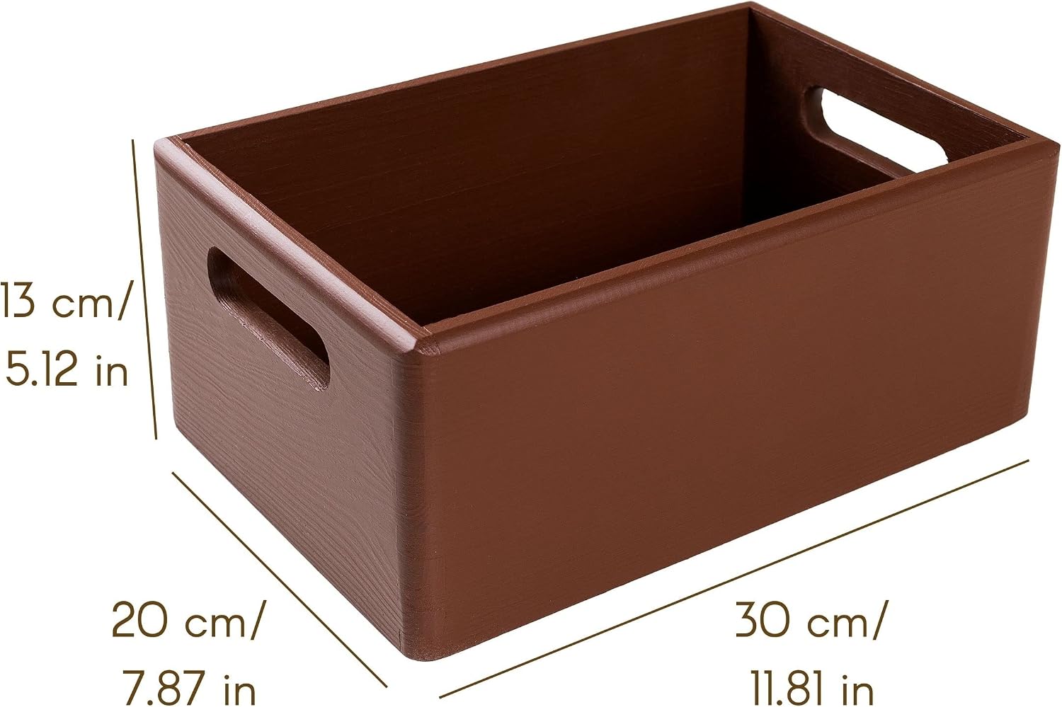 Creative Deco Large Brown Wooden Crate Nesting Crate Handles image 2