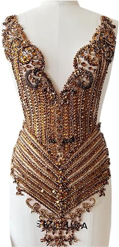 Miniatura 54 de Cuentas de piedras hechas a mano, parches de cristal brillantes para coser en diamantes de imitación, corpiño de encaje, accesorios para decoración