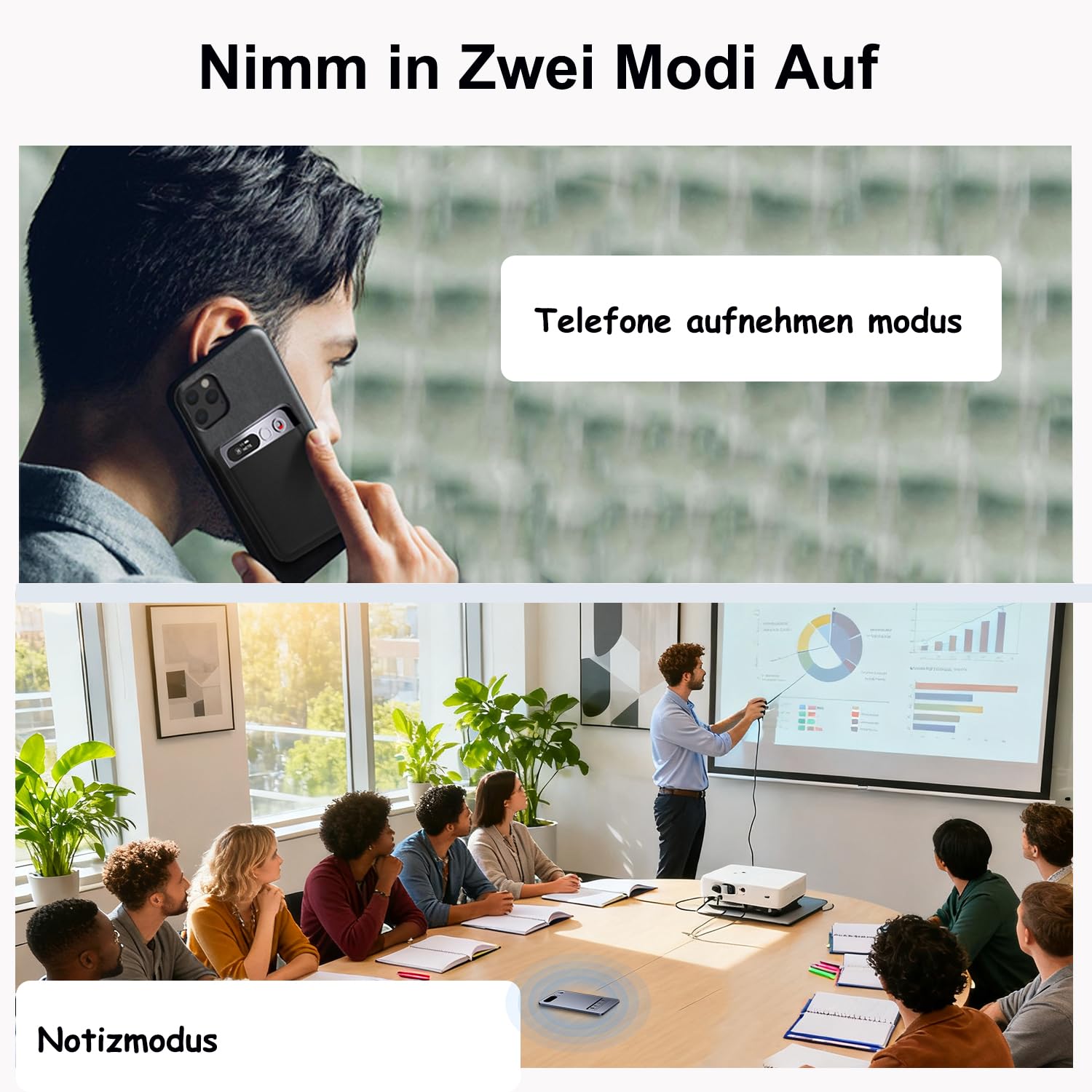 KI Digitales Diktiergerät Aufnahmegerät mit KI Transkription, Mindmap und Zusammenfassen Magnetisch Ultra-Dünn, APP-Steuerung, AI Notiznehmer with152 Sprachen Unterstützt für Vorträge Meetings