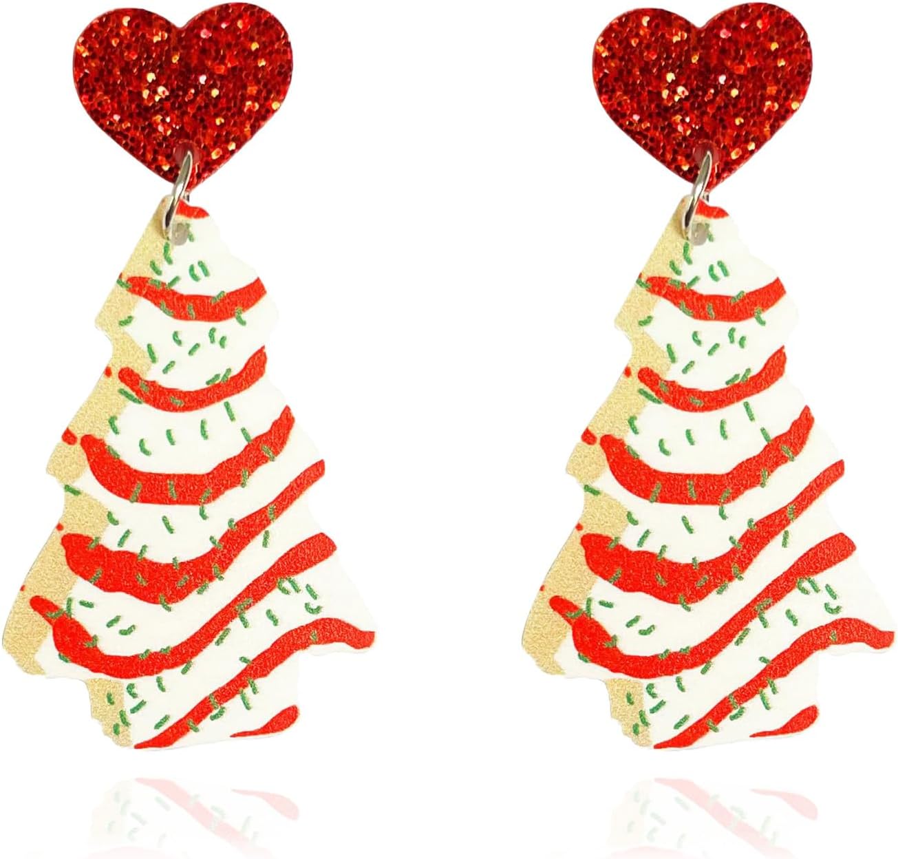 Christmas Tree Cake Earrings For Women Drop Dangling Funky Holiday Earrings Jewelry Christmas 2024 Gifts (A-Christmas Tree Cake Earrings)