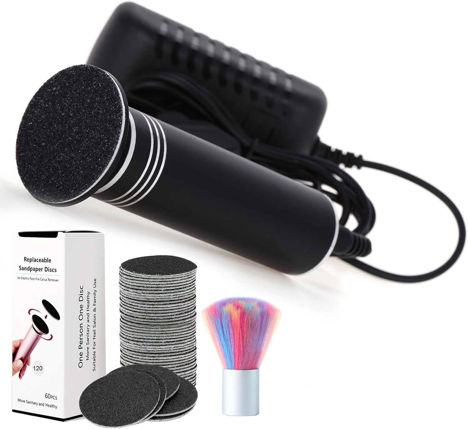 Upgraded Electric Callus Remover for Feet 1200RPM, Adjustable Speed Electric Foot File Professional Pedicure Tool Foot Sander Grinder for Women Men Heel Dead Dry Hard Cracked Skin (02Black) - Amazon product rated Grade B