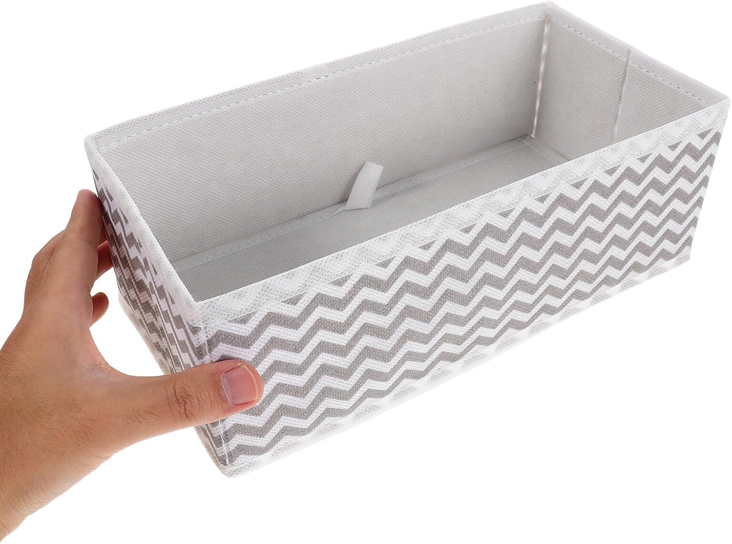 TOYANDONA 12pcs Underwear and Socks Drawer Organizer Boxes, Non-woven Foldable Closet Storage Bins Wave Pattern, Small and Medium Compartments for Dresser and Closet Clothing Storage