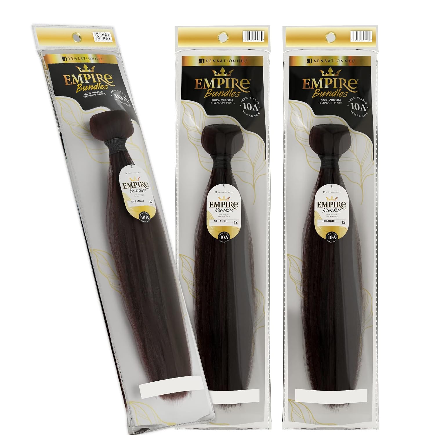 Sensationnel Empire bundles- straight 10a tangle shed free human hair for weaving and sew in styles - 3 pack (10 inch, 613 BLONDE)