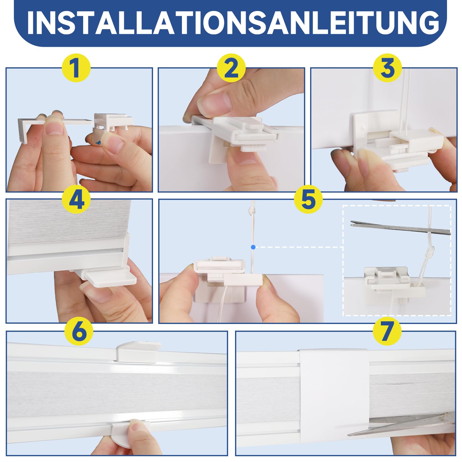 Sekey Wabenplissee Ohne Bohren Verdunkelung Rollo 100% verdunkelnd Blickdicht, Klemmfix, Aluminiumschiene, Grau, 80 x 200cm (BxH)