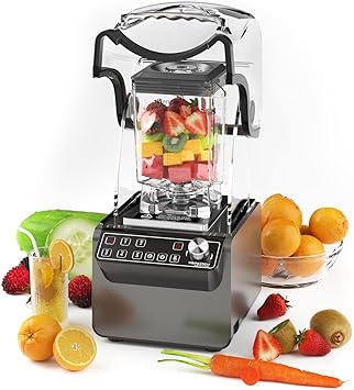 Commercial Blender 70oz 3.5 hp 5 Programmable Function,Quiet Blender with Digital Waterproof Touchpad and Quiet Sound Enclosure - 120V